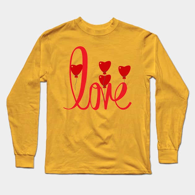 Love Ballon Long Sleeve T-Shirt by ShubShank